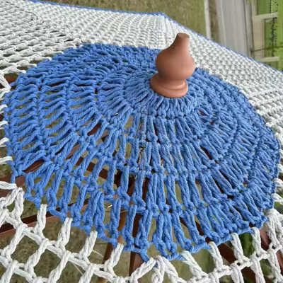 9 أقدام تصميم جديد مظلة الشاطئ المنسوجة حسب الطلب الحبل القطني المكرام مظلات اليد المصنوعة من الشوكات المنسوجة المظلة