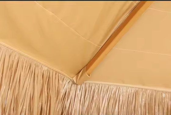 منتجع فندق هاواي على طراز القش الاصطناعي من سعف النخيل مظلة حديقة شمسية من القش مظلة زجاجية شاطئية