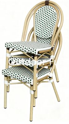 French Patio Furniture All Weather Rattan Outdoor Patio Bistro Dining Chairs for Garden Patio Use