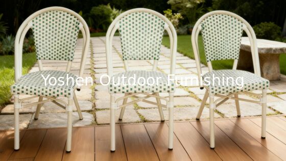 French Patio Furniture All Weather Rattan Outdoor Patio Bistro Dining Chairs for Garden Patio Use