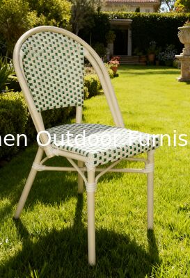 French Patio Furniture All Weather Rattan Outdoor Patio Bistro Dining Chairs for Garden Patio Use