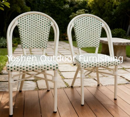 French Patio Furniture All Weather Rattan Outdoor Patio Bistro Dining Chairs for Garden Patio Use