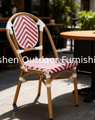 المقاوم للزوال والمقاوم للطقس الكرسي الخارجي اللون الوردي الأنيق مع إطار الألومنيوم القوي