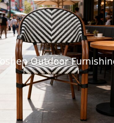 Yoshen Black and White Outdoor Furniture French Style Bistro Dining Arm Chair