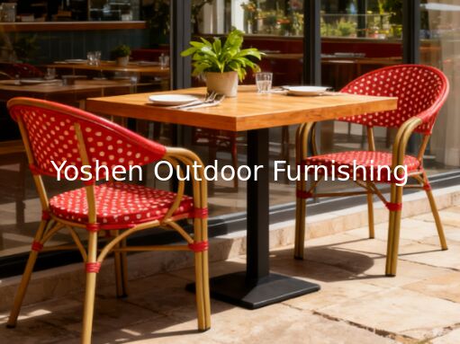 تراص كراسي خارجية باللون الأحمر بورغندي على طراز البيسترو الفرنسي، كراسي بذراعين خارجية فرنسية باريسية للفناء للمطعم