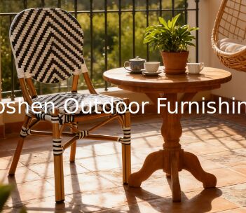 كرسي مطعم خارجي فرنسي من الراطان الألومنيوم الخيزران الإطار الملوّن أساطير الزيبرا مع الشرائط الأسود الأبيض كرسي خارجي