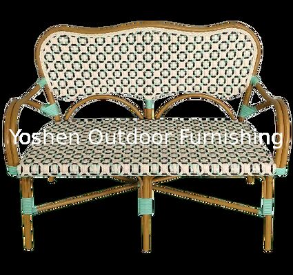 فرنسي مطعم روتان مقعد ضيافة مع دعم الظهر ومقاعد الذراعين لمربع حديقة العشب