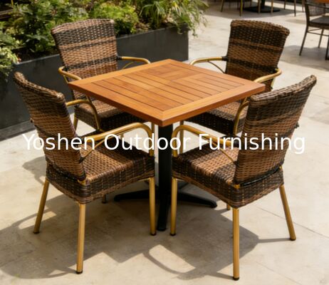 الألومنيوم الخيزران نظرة الحديقة الراطاني الكرسي الويكر خارجية مقهى الكرسي البلاستيكي مقهى مقهى