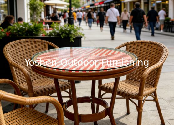 جميع الطقس مقعد القهوة الخارجي المحمول المصمم للطابق المنسحب للفندق