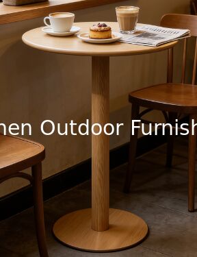 طاولة بار خارجية مع سطح من الألومنيوم بلون ذهبي شامبين للشرفة والتراس ومنطقة الاسترخاء بتصميم بسيط