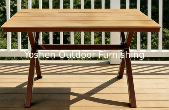 طاولة طعام بيضاوية من الراتان بإطار من الألومنيوم المتين تتسع لـ 6 أشخاص في الهواء الطلق للفنادق والمنتجعات والساحات