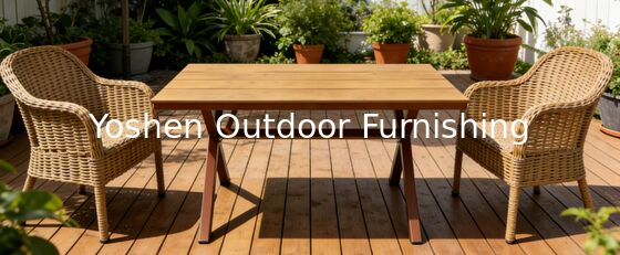 طاولة طعام بيضاوية من الراتان بإطار من الألومنيوم المتين تتسع لـ 6 أشخاص في الهواء الطلق للفنادق والمنتجعات والساحات