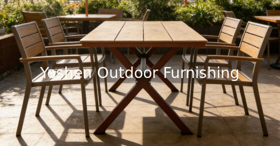 طاولة طعام بيضاوية من الراتان بإطار من الألومنيوم المتين تتسع لـ 6 أشخاص في الهواء الطلق للفنادق والمنتجعات والساحات