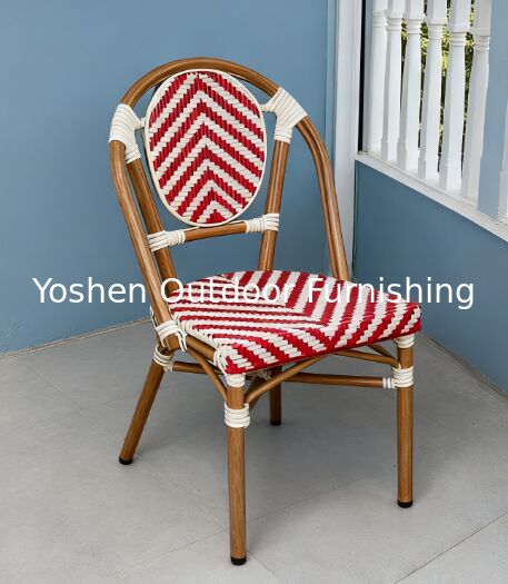 المقاوم للزوال والمقاوم للطقس الكرسي الخارجي اللون الوردي الأنيق مع إطار الألومنيوم القوي