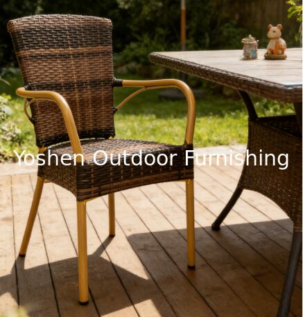 الألومنيوم الخيزران نظرة الحديقة الراطاني الكرسي الويكر خارجية مقهى الكرسي البلاستيكي مقهى مقهى