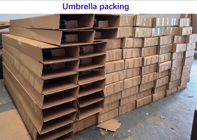 مظلة بيضاء بقطب متين من الفولاذ المقاوم للصدأ بطول 8.5 قدم، مظلة خفيفة الوزن على شكل معبد، مظلات خارجية 16