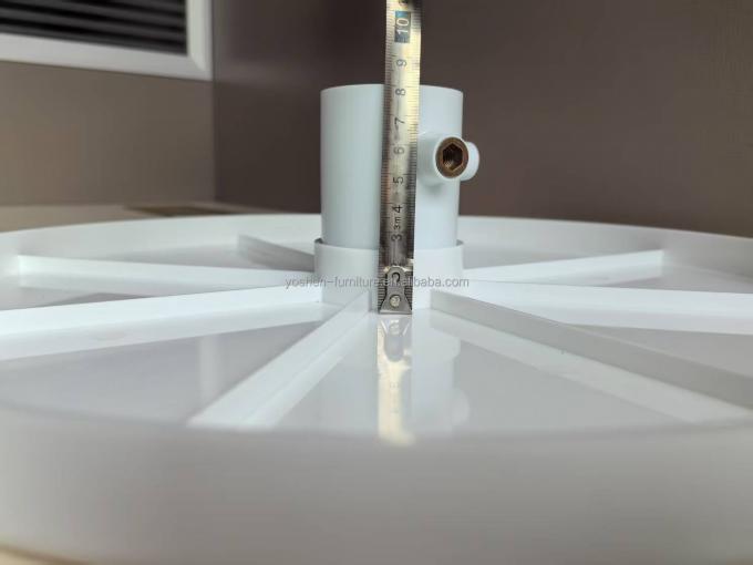 14طاولة مظلة محمولة طابق حمام سباحة رف مشروبات قفاء بيضاء بلاستيكية مستديرة طاولة مظلة خارجية 8