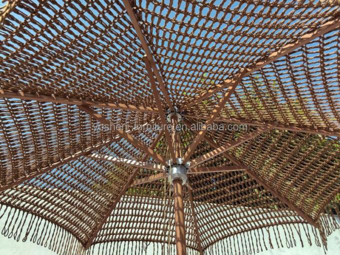 9 أقدام القهوة الشوكولاته في الهواء الطلق ماكرام الشاطئ المظلة الحبل المنسوج المزروع المظلة تاسل الفرنج السوق المظلة 2