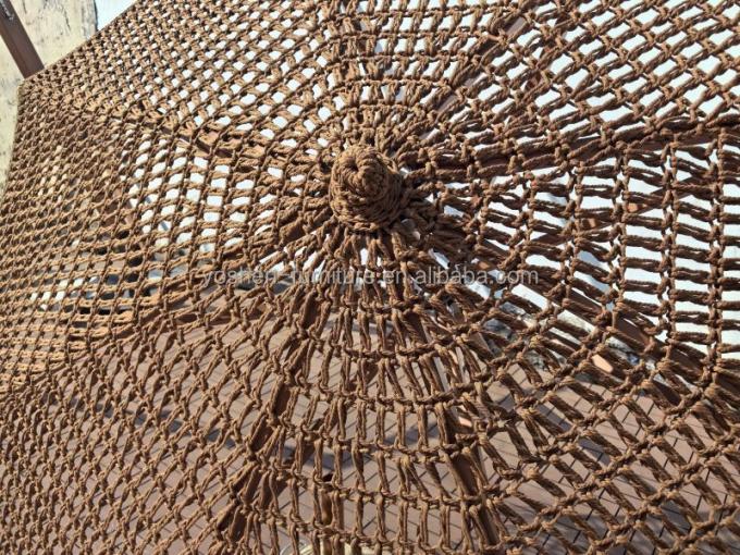 9 أقدام القهوة الشوكولاته في الهواء الطلق ماكرام الشاطئ المظلة الحبل المنسوج المزروع المظلة تاسل الفرنج السوق المظلة 3