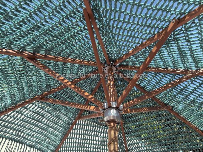 9 أقدام شاطئ خضراء في الهواء الطلق طاسل مظلة مظلة فندق الكروشيه المنسوج مظلة ماكرام مظلة 4