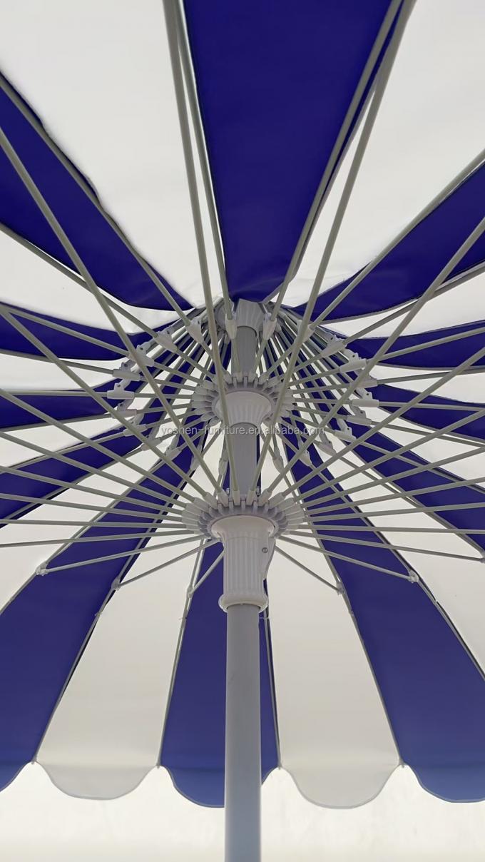 مظلة بيضاء بقطب متين من الفولاذ المقاوم للصدأ بطول 8.5 قدم، مظلة خفيفة الوزن على شكل معبد، مظلات خارجية 4