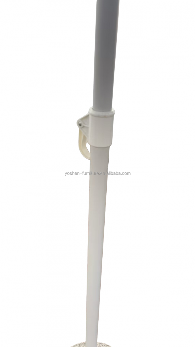 مظلة بيضاء بقطب متين من الفولاذ المقاوم للصدأ بطول 8.5 قدم، مظلة خفيفة الوزن على شكل معبد، مظلات خارجية 5