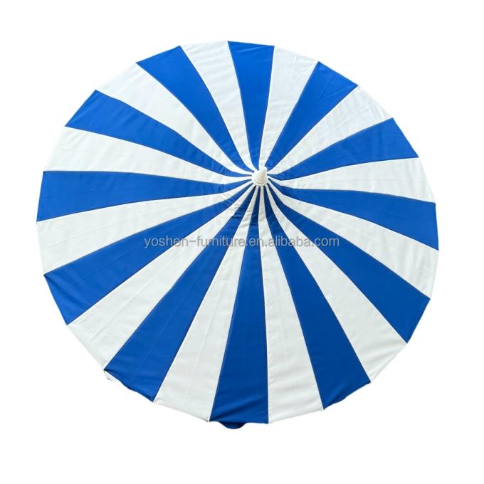 مظلة بيضاء بقطب متين من الفولاذ المقاوم للصدأ بطول 8.5 قدم، مظلة خفيفة الوزن على شكل معبد، مظلات خارجية 11