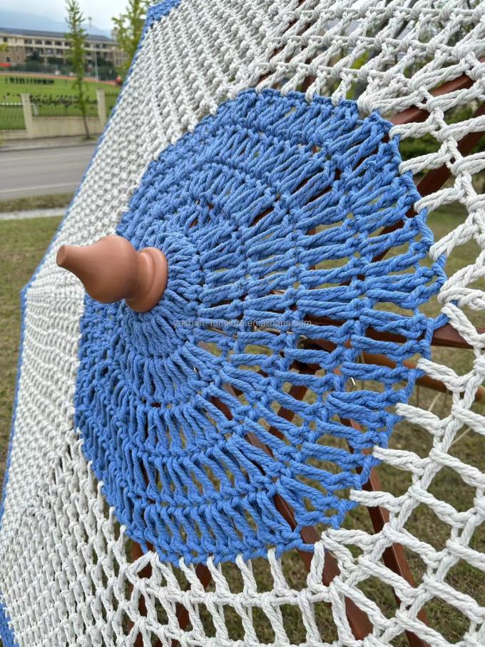 مظلة شاطئ بوهيمية على طراز مظلة خارجية معلقة بحبل بطول 9 أقدام، مظلة شاطئ مكرمية خارجية، مظلة شمسية 7