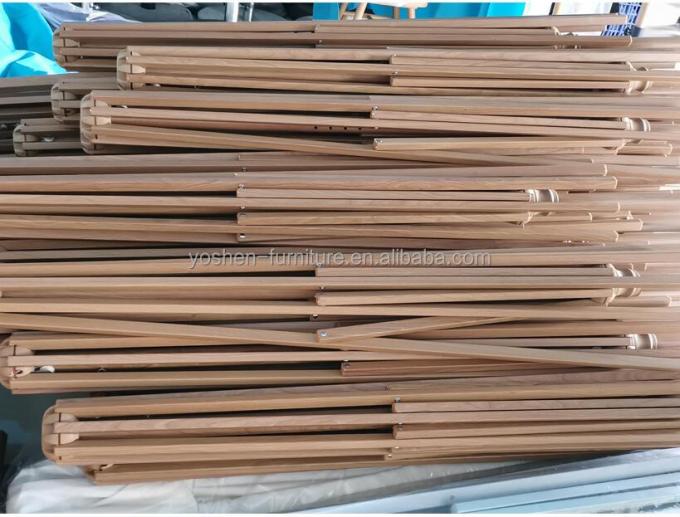 مظلة شمسية خشبية دائرية من قماش الكانفاس في جميع الأحوال الجوية بطول 10 أقدام للشاطئ، منتجع فندقي، نزهة، عمود خشب الساج، مظلة شمسية 5