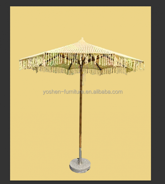9 أقدام المنتجع الشاطئ المكرمة المزروعة مظلة مظلة التسليحات المنسوجة المظلة المكرمة المظلة 8