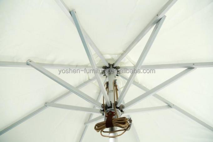 منتجع تجاري شاطئ حديقة طاولة خارجية مستديرة بطبقتين مظلات بيضاء مظلات مطعم مظلة 2