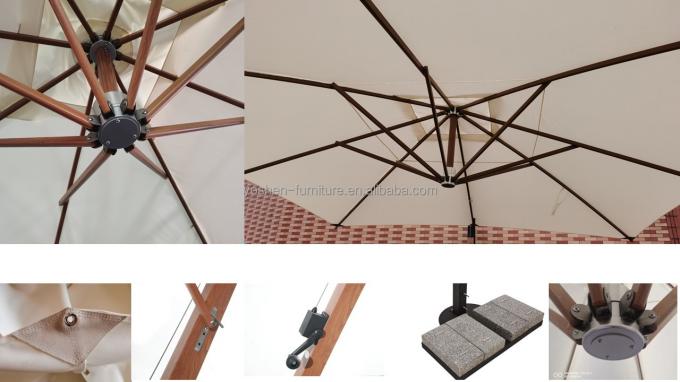 مظلة شاطئية مقاومة للرياح شديدة التحمل بطول 13 قدمًا، مظلة خارجية كبيرة مربعة معلقة مع أهداب 2