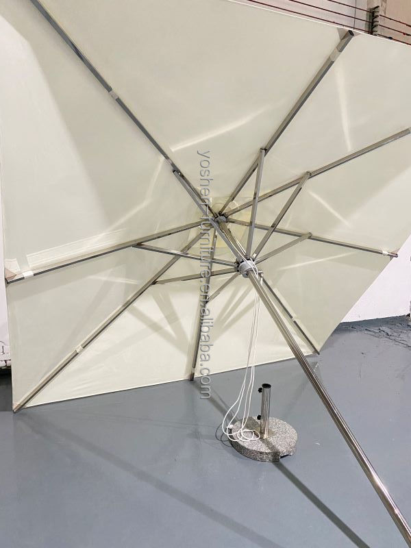 مظلة سوق شديدة التحمل فخمة فندق نجمة مظلة خارجية مستديرة مظلة فناء من الفولاذ المقاوم للصدأ مظلة شمسية 0