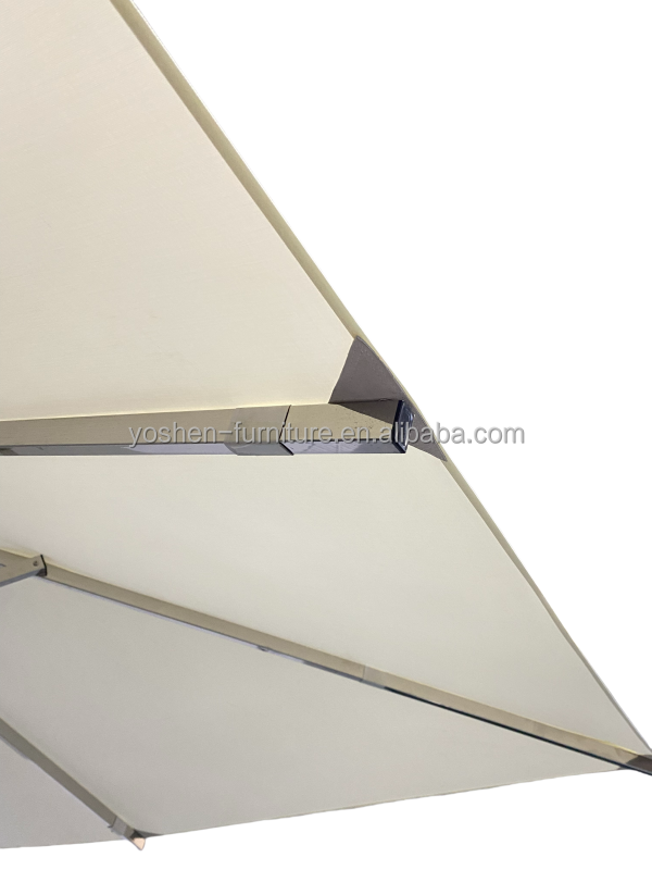 مظلة سوق شديدة التحمل فخمة فندق نجمة مظلة خارجية مستديرة مظلة فناء من الفولاذ المقاوم للصدأ مظلة شمسية 4