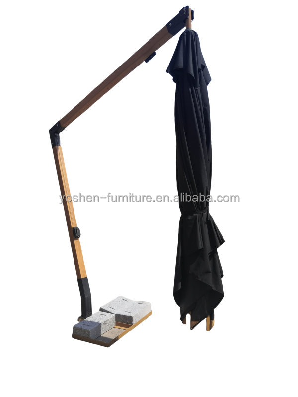 مظلة حديقة كبيرة 13 قدم مظلة ساحة سوداء مظلات ساحة سوداء عملاقة 4m مظلات ساحة سوداء ذات قاعدة 1