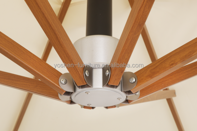 الخشب في الهواء الطلق مثل القضيب الألومنيوم الشاطئ المظلة الحديقة المظلة الشرفة المظلة 6